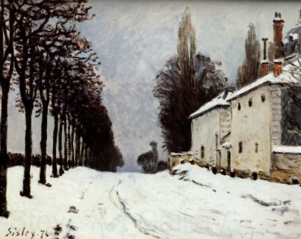Alfred Sisley Snow on the Road,Louveciennes Spain oil painting art